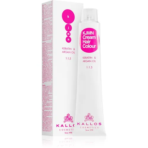 Kallos KJMN Professional Cream Hair Colour Keratin & Argan Oil Haarfarbe mit Keratin und Arganöl Farbton 8.00 Light Blond Plus 100 ml
