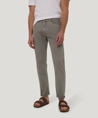 Pierre Cardin Tapered Fit Jeans 'Lyon' in Oliv, Größe 34/36 - Moderne Tapered Fit Jeans im 5-Pocket-Design aus Baumwoll-Mix mit Stretch für hohen Tragekomfort. Gürtelschlaufen bieten vielseitige Styling-Optionen, ideal für einen flexiblen Alltagslook.