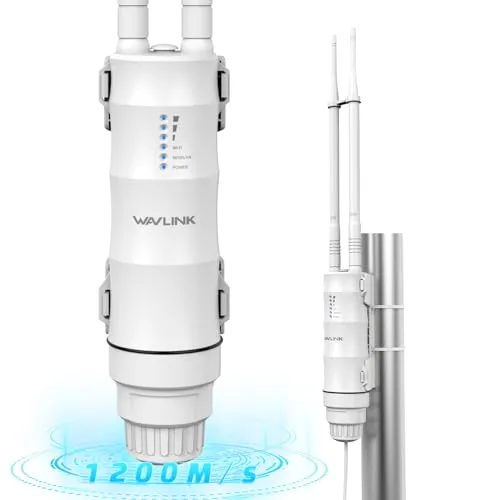 WAVLINK AC1200 WLAN-Repeater - Signalverstärker für den Außenbereich, 2,4 G + 5 G, Access Point, PoE-Unterstützung