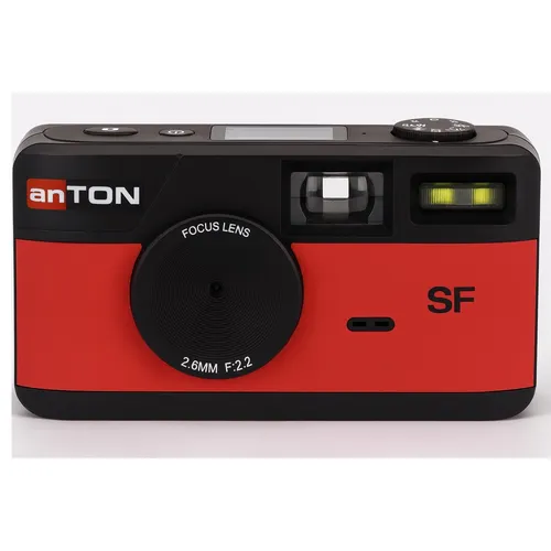 anTON K1 Screen Free rot - Digitalkamera ohne Display - Action-Cam in Rot, kompakt und leicht, ideal für kreative Aufnahmen ohne Ablenkung, inklusive 4GB Micro SD Karte für sofortige Nutzung.