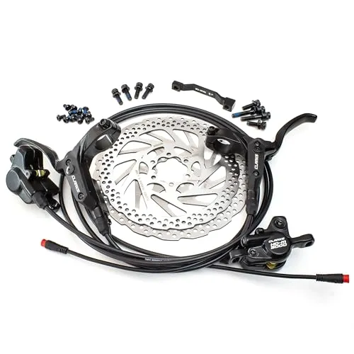 Clarks Cycle Systems HD-M3000 E-Bike Hydraulische Scheibenbremse Set inkl. Rotoren, Oliven, is-Halterungen, 180/160mm, schwarz