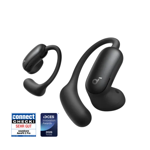soundcore AeroFit 2 Pro｜Semi-Open-Ear Earbuds – Flexibel & Klangstark in Matt Schwarz