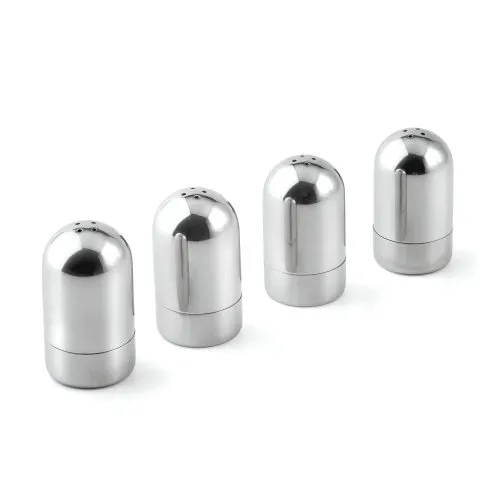 Karl Weis Mini Salzstreuer Set, Edelstahl, 4 Stück - Silber