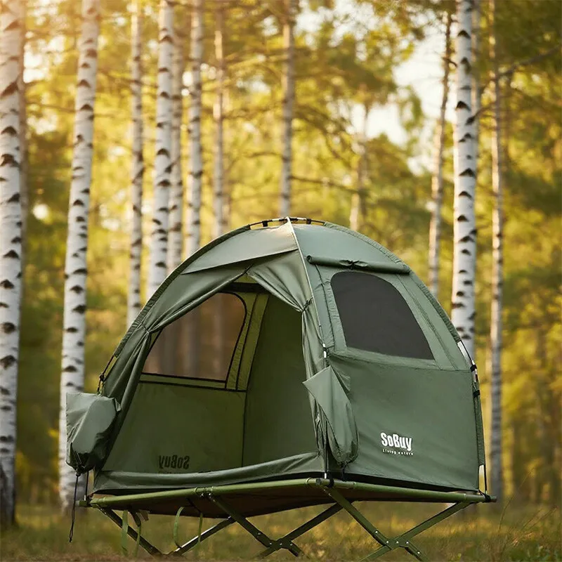SoBuy OGS32 Feldbett mit Zelt 7in1 für 1-2 Personen