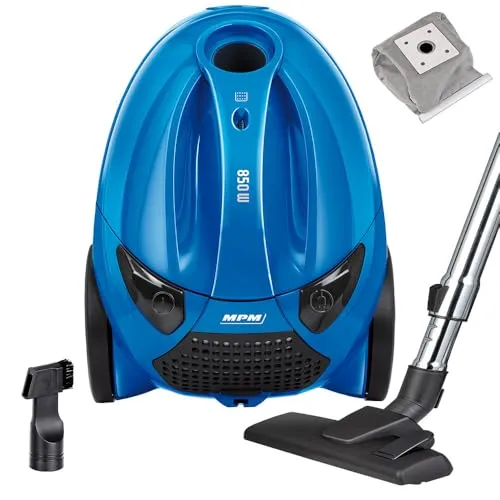 MPM Bodenstaubsauger MPM MOD-53 Beutelstaubsauger 850 W mit 1,5-l-Mehrwegbeutel, 1,5-l-Mehrwegbeutel, Füllstandsanzeige, 6,5 m Aktionsradius