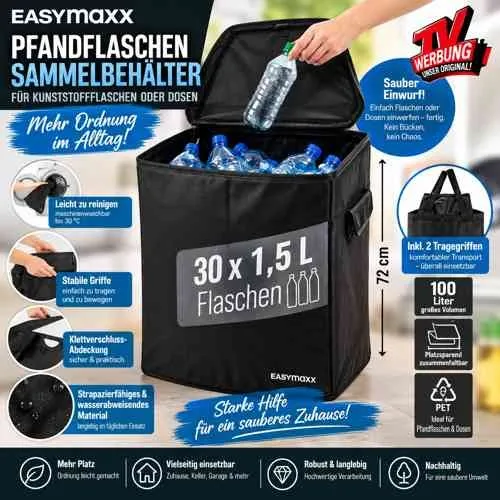 EASYmaxx Pfandflaschen-Sammelbehälter 100l