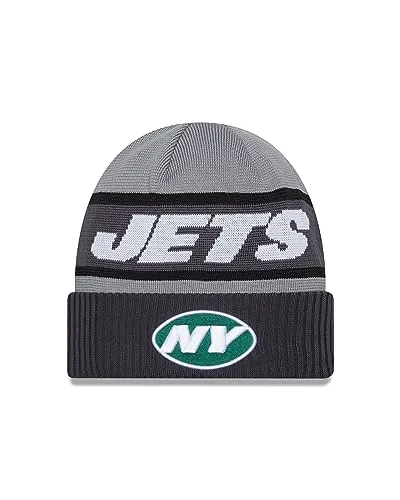 New Era New York Jets NFL 2023 Sideline Tech Knit CW Mütze - One-Size - Stylische New York Jets Mütze von New Era | Offizielles Lizenzprodukt der NFL | Angenehm warm und langlebig, ideal für jeden Fan. Ein Must-Have Accessoire für die Saison 2023/2024.