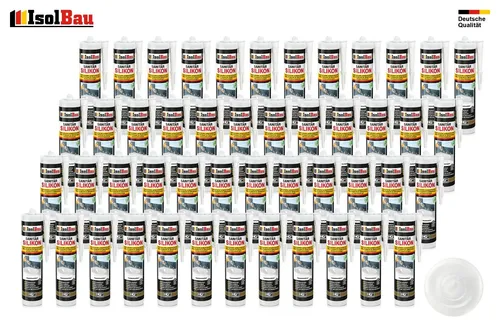 Sanitär Silikon Transparent 48 x 300 ml Dusche Abdichten Kleben Dichtstoff Küche