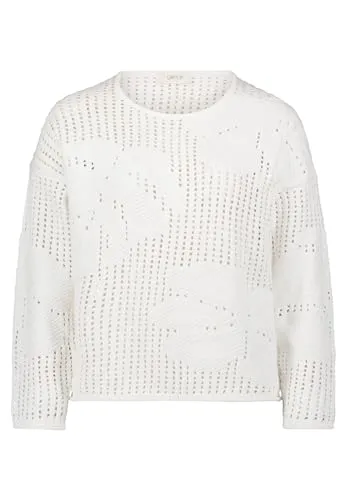 Cartoon Damen Strickpullover mit Rundhalsausschnitt Rohweiß von Cartoon