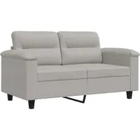 vidaXL 2-Sitzer-Sofa Hellgrau - Modernes Design - Sofa in Hellgrau aus langlebigem Mikrofasergewebe, ideal für gemütliche Stunden und ein echter Blickfang in deinem Zuhause.