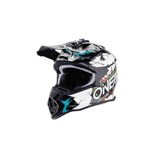 O'NEAL MX Enduro Kinderhelm 2SRS Helmet Villian Youth - Motorradhelm für Kinder mit ABS-Schale für erhöhte Sicherheit und optimaler Belüftung durch große Lüftungsöffnungen. Inklusive gratis Helmbeutel für den perfekten Transport.