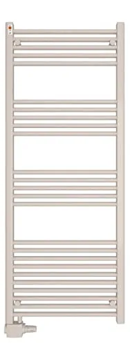 MERT Badheizkörper - Austausch mit flexiblen Seitenanschlüssen - Heizkörper für Bad und Küche, 600x1600mm, in Weiß RAL 9016. Ideal für Warmwasser, elektrisch oder Mischbetrieb. 5 Jahre Herstellergarantie und einfache Wandmontage.