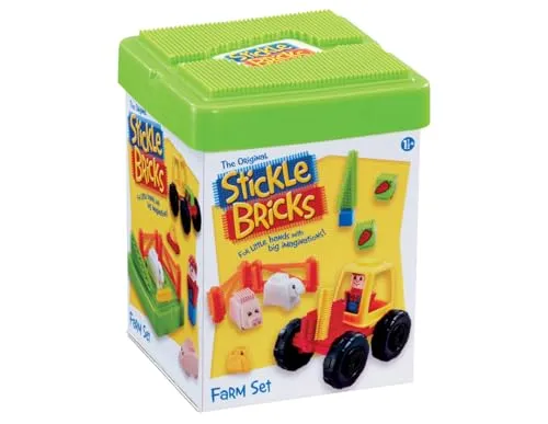Stickle Bricks Farm Set Konstruktionsspielzeug, Fördert Geschicklichkeit und Fantasie, Sicher und langlebig, Inspiriert Kreativität und Feinmotorik, Geeignet für Kinder ab 18 Monaten