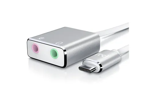 Primewire extern, USB C auf Klinke 3,5mm, Stereo Audio Adapter USB-Soundkarte Virtual 7.1 Surround, Kopfhörer Adapter, DAC, Windows 7/8/10, Mac OS X, Android 6, Linux