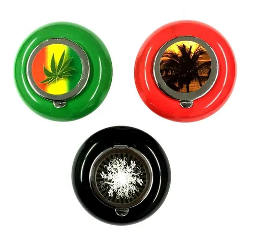 HAC24 Aschenbecher 3er Set Taschenaschenbecher Taschenascher Reise Taschen Ascher, Metall ø 6 cm mit Clipverschluss