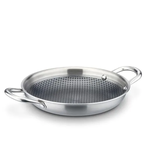 GSW Servierpfanne 24 cm - Induktionsgeeignet und Backofenfest - Hochwertige Servierpfanne aus Edelstahl mit Antihaft-Versiegelung VITAFLON®QUARZIT. Ideal für energiesparendes Kochen und perfekte Wärmeverteilung, geeignet für alle Herdarten.