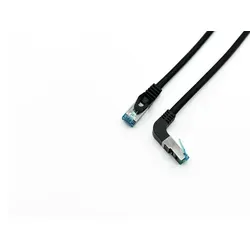 Equip Cat.6A S/FTP Patchkabel, gewinkelter zu geradem Stecker, 2,0 m, Schwarz