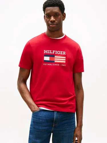 Tommy Hilfiger T-Shirt AMERICANA MONOTYPE FLAG BOX TEE Mit markanter Stickerei