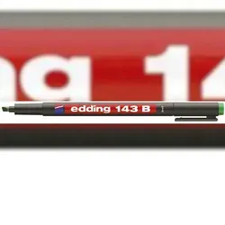 edding 143 B Permanenter Folienschreiber - grün, 1 Stift mit Keilspitze 1-3 mm