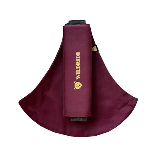 Wildride Kindertrage Basic Kollektion (Hüfttrage Merlot) - Ergonomische Hüfttrage für Kinder von 9 Monaten bis 4 Jahren. Ideal für Waldspaziergänge und Abenteuer, ermöglicht den Zugang zu Orten, die mit dem Buggy nicht erreichbar sind.