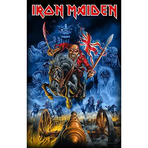 Iron Maiden Maiden England Textilflagge Schwarz
