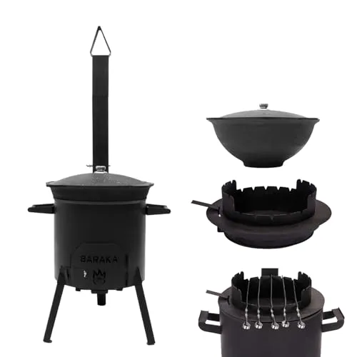 FlameFusion Utschak L Feuerofen Set mit 16L Kazan
