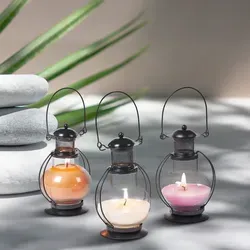 Marrakesch Orient & Mediterran Interior Räucherstäbchen 3er Set mit Duftkerze in Mini Laterne - Räucherstäbchen Set mit rustikalen Echtwachs-Laternen, ideal für romantische Stimmung und entspannende Wellnessmomente, perfekt für Indoor und Outdoor.