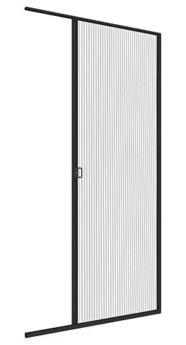 Windhager Insektenschutz Plissee-Tür Expert, Fliegengitter Alurahmen für Türen, Selbstbausatz 120 x 240 cm, anthrazit, 03954