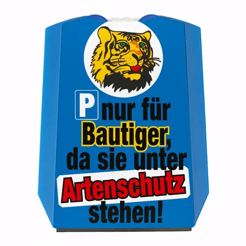 Bautiger Parkscheibe für Bauarbeiter und Handwerker in blau