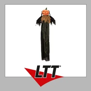 EUROPALMS Halloween Figur Kürbiskopf, animiert 115 - Figuren für Halloween, sorgt für gruselige Stimmung mit Animation und Licht-Effekten.