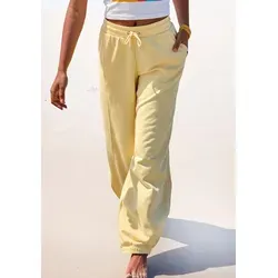Bench. Loungewear Sweathose mit seitlichen Eingrifftaschen in Gelb 40/42