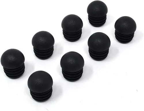 Design61 8x Lamellenstopfen für Rundrohre mit Kugelkopf Ø 28-29 mm in Schwarz