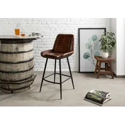 Massivmoebel24 Bistrostuhl IRON LABEL in braun von Massivholzmöbel24