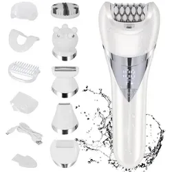 Tekoo 6-in-1 Körperrasierer Epilierer Damen Set mit Gesichtsbürste