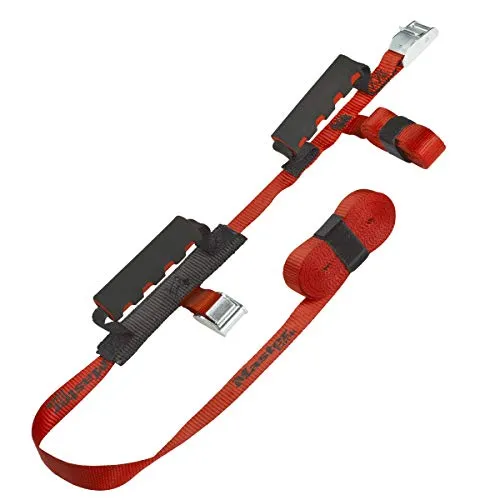 Master Lock 3126EURDAT Zwei Tragegurte mit Griff, Rot, 2,50 m x 2 5mm + 5,5 m x 25 mm Gurte