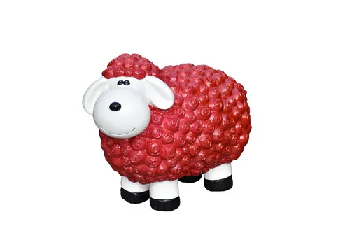 Geschenkestadl Gartenfigur XL Schafe - Rot - Wetterfeste Gartenfigur in Rot, ideal für die Verschönerung Ihres Gartens und witterungsbeständig für ganzjährige Freude.