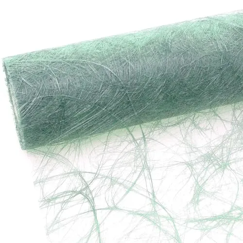 Sizoweb Tischband - 25 Meter Rolle + 300 Dekodiamanten Gratis (Eukalyptus/Salbei/Sagegrün, 300 mm Breite, 25 m Länge)