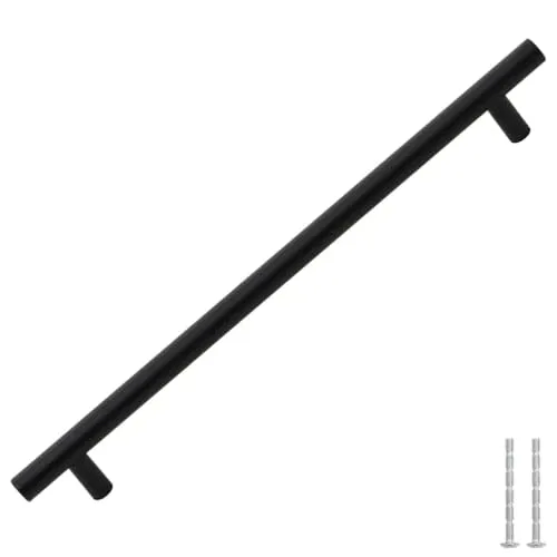 vidaXL Möbelgriffe 5 Stk., Schrankgriffe T-Form, Griffe für Küchenschränke, Küchengriffe Schubladengriffe Türgriffe, Schwarz 224mm Edelstahl