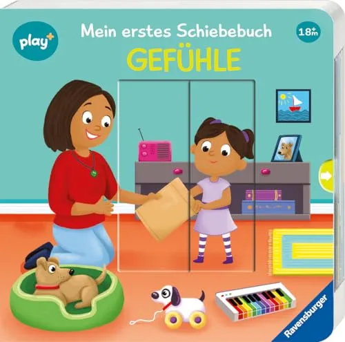 Produktbild Ravensburger Play+ Mein erstes Schiebebuch: Gefühle, Buch ab 18 Monate, Gefühle-Buch für Kinder