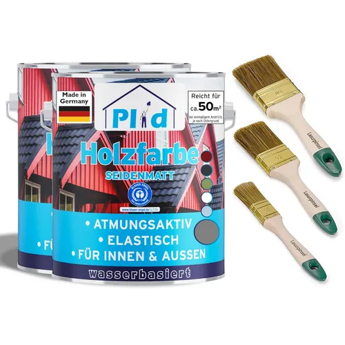 Holzfarbe 5l Silbergrau - Hochwertiger Holzlack mit Pinselset - Sonstige Artikel in Bauen & Renovieren. Diese atmungsaktive, UV- und witterungsbeständige Holzfarbe ist ideal für Innen- und Außenanwendungen und wird mit einem praktischen 3-tlg. Pinselset geliefert.