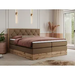 MKS MEBLE King Boxspringbett 200x200 mit Bettkasten - Elegantes Polsterbett für höchsten Schlafkomfort - Betten mit Stauraum und 7-Zonen Taschenfederkern-Matratzen für optimale Körperanpassung. Inklusive T25-Topper für zusätzlichen Komfort und eine durchgehende Liegefläche.