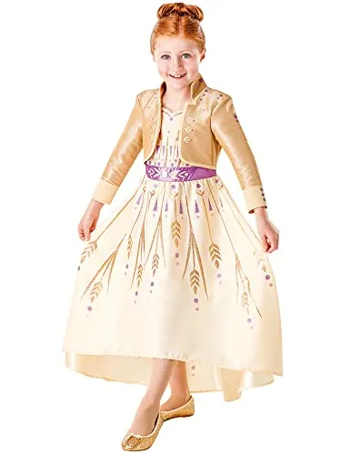 Rubie´s Kostüm Die Eiskönigin 2 Anna Prolog Kostüm Größe 104 - Märchen-Kostüme für Kinder, bezauberndes Kleid mit angenähter Jacke, ideal für kleine Frozen-Fans ab 6 Jahren.