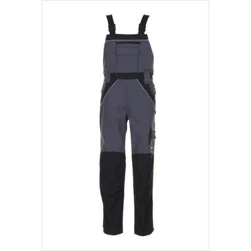 Planam Herren Plaline Latzhose 2526 - Schiefer schwarz, zertifiziert nach EN 14404, mit Kniepolstern und zahlreichen praktischen Taschen