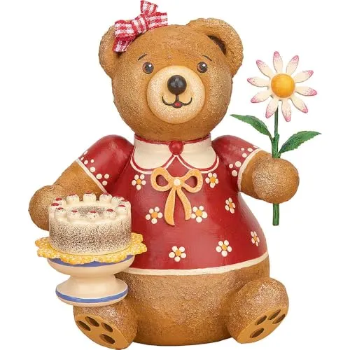 Hubrig Hubiduu ® Teddy Zuckerbärli 12cm - Figuren & Skulpturen, farbenfrohe Sammelfigur für drinnen, ideal als Geschenk oder zur Dekoration.
