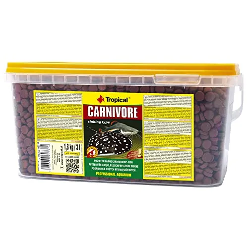 Tropical Carnivore - Futter für große, fleischfressende Fische (Rochen, Raubwelse), 1er Pack (1 x 3 l)