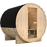 DELUKE Fasssauna Outdoor mit Elektroofen PIET für 4 Personen