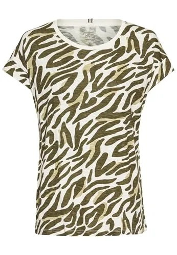 camel active T-Shirt mit Camouflage-Allover-Print - Rundhalsshirts mit lässigem Camouflage-Design und Relaxed Fit für optimalen Tragekomfort an warmen Sommertagen.