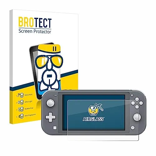 BROTECT Schutzglas für Nintendo Switch Lite Schutzfolie Panzer Folie Glas Displayschutz Made in Germany [Kratzfest 9H, Anti-Fingerprint,Transparent]