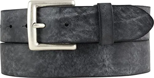 BELTINGER Premium Weicher Vollrindledergürtel, 40 mm breit, Used Look, Jeans & Hosen, Vintage Stil, Made in Italy, Casual und Office | Schwarz 105cm