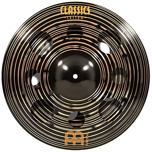 Meinl Cymbals Classics Custom Dark Trash Stack — 16 Zoll (Video) Schlagzeug Becken (40,64cm) B12 Bronze, Dunkles Finish (CC-16DASTK)